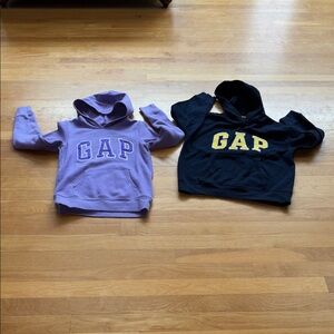 2 GAP Kids Dark Blue and Lavender Hoodies with logo